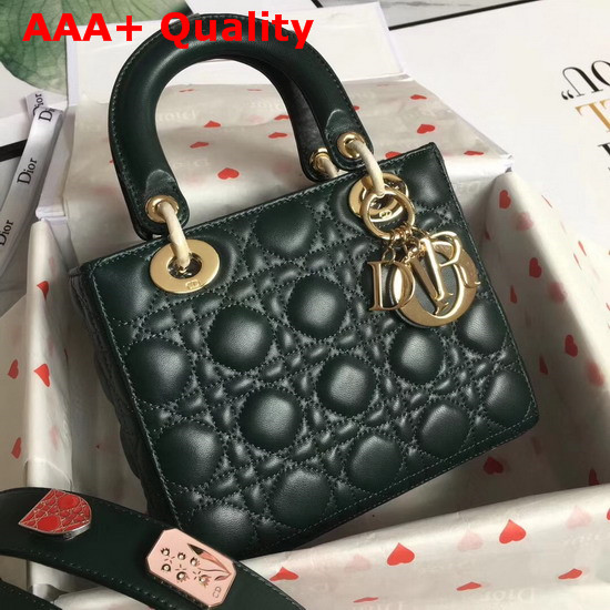 Christian Dior My Lady Dior Bag in Dark Green Lambskin Replica