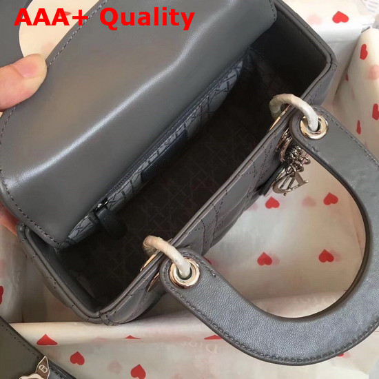 Christian Dior My Lady Dior Bag in Grey Lambskin Replica