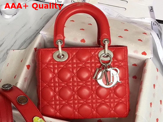 Christian Dior My Lady Dior Bag in Red Lambskin Replica