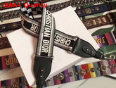 Christian Dior Strap in Black and White Embroidered Canvas Replica