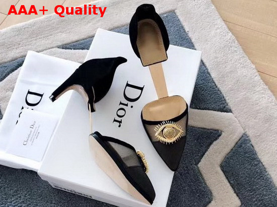 Christian Dior Surreal D High Heeled Shoe in Tulle and Suede Calfskin Replica