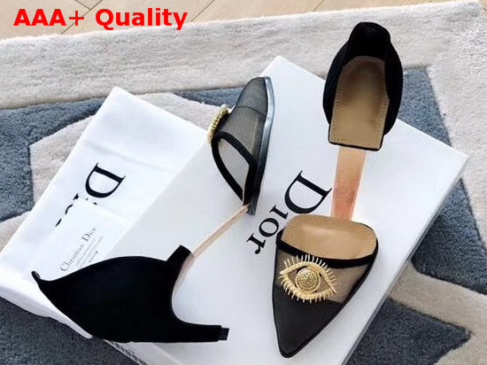 Christian Dior Surreal D High Heeled Shoe in Tulle and Suede Calfskin Replica
