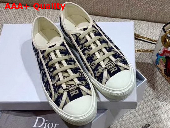 Christian Dior Walk N Dior Sneaker in Blue Oblique Embroidered Canvas Replica