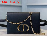 Dior 30 Montaigne 2 in 1 Pouch Black Calfskin Replica