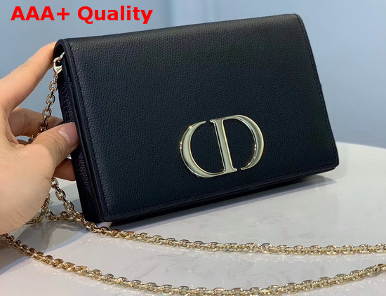 Dior 30 Montaigne 2 in 1 Pouch Black Calfskin Replica