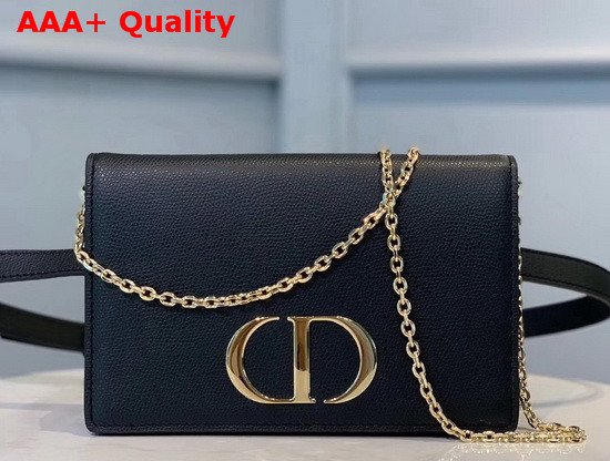 Dior 30 Montaigne 2 in 1 Pouch Black Calfskin Replica