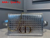 Dior 30 Montaigne 2 in 1 Pouch Metallic Steel Gray Microcannage Calfskin Replica