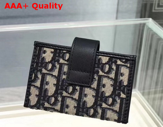 Dior 30 Montaigne 5 Gusset Card Holder Blue Dior Oblique Jacquard Replica