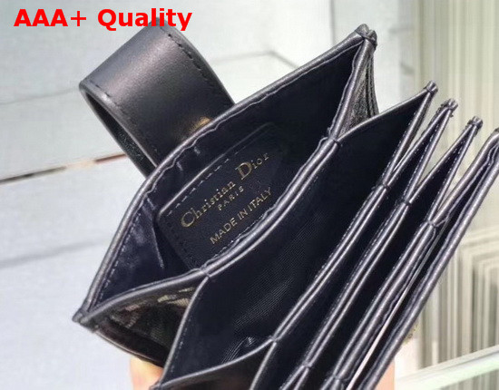 Dior 30 Montaigne 5 Gusset Card Holder Blue Dior Oblique Jacquard Replica