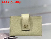 Dior 30 Montaigne 5 Gusset Card Holder Dusty Jade Grained Calfskin Replica