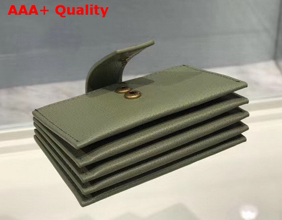 Dior 30 Montaigne 5 Gusset Card Holder Dusty Jade Grained Calfskin Replica