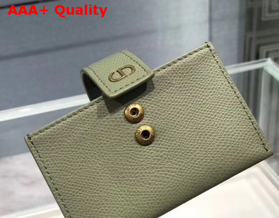 Dior 30 Montaigne 5 Gusset Card Holder Dusty Jade Grained Calfskin Replica