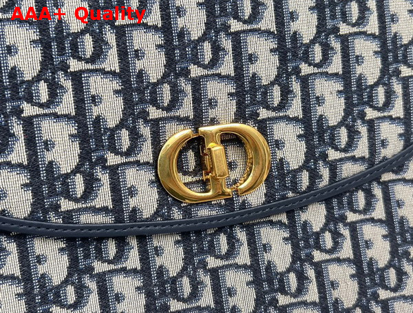 Dior 30 Montaigne Avenue Pouch with Flap Blue Dior Oblique Jacquard Replica