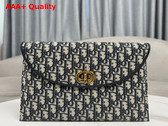 Dior 30 Montaigne Avenue Pouch with Flap Blue Dior Oblique Jacquard Replica