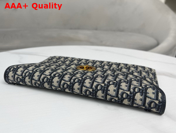 Dior 30 Montaigne Avenue Pouch with Flap Blue Dior Oblique Jacquard Replica