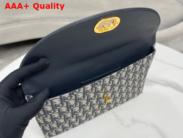 Dior 30 Montaigne Avenue Pouch with Flap Blue Dior Oblique Jacquard Replica