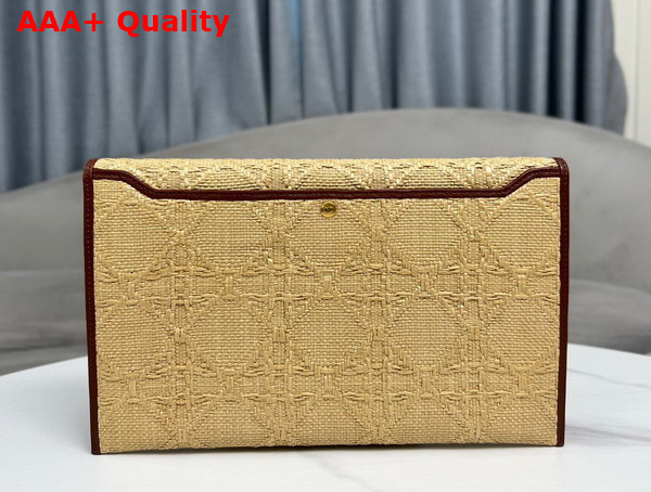 Dior 30 Montaigne Avenue Pouch with Flap Natural Cannage Raffia Replica