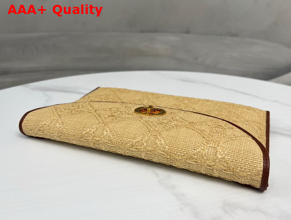 Dior 30 Montaigne Avenue Pouch with Flap Natural Cannage Raffia Replica