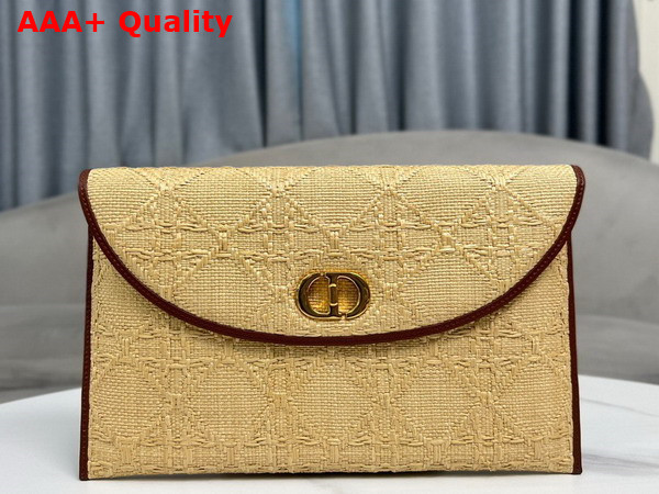 Dior 30 Montaigne Avenue Pouch with Flap Natural Cannage Raffia Replica