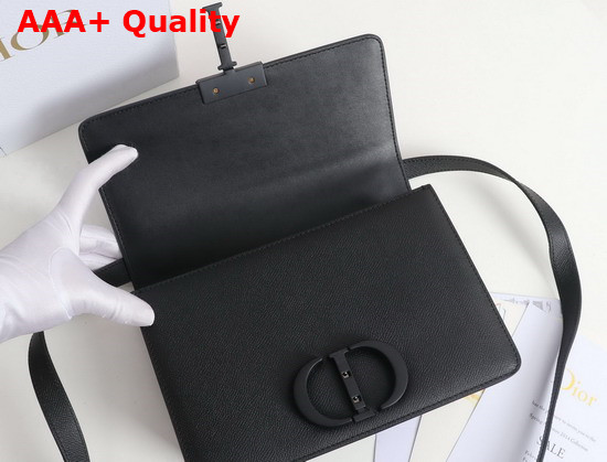 Dior 30 Montaigne Bag Black Ultramatte Grained Calfskin Replica