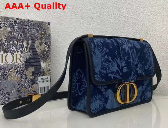 Dior 30 Montaigne Bag Blue Dior Flowers Denim Replica