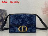 Dior 30 Montaigne Bag Blue Dior Flowers Denim Replica