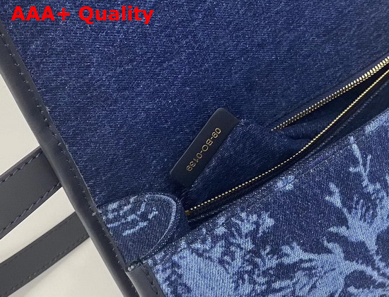 Dior 30 Montaigne Bag Blue Dior Flowers Denim Replica
