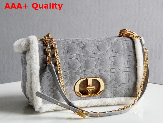 Dior 30 Montaigne Bag Gray Colored Shearling Replica