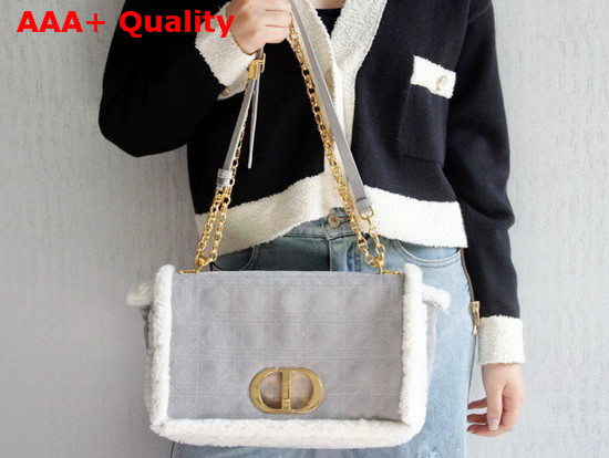 Dior 30 Montaigne Bag Gray Colored Shearling Replica