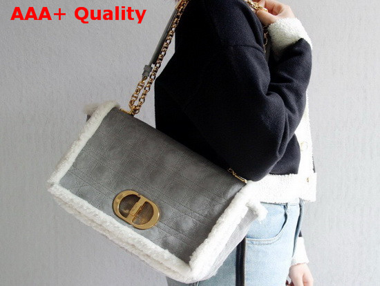 Dior 30 Montaigne Bag Gray Colored Shearling Replica