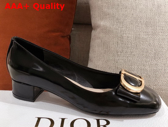 Dior 30 Montaigne Ballerina in Black Calfskin Replica