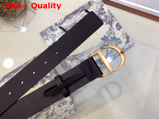Dior 30 Montaigne Belt Black Smooth Calfskin 35mm Gold Buckle Replica