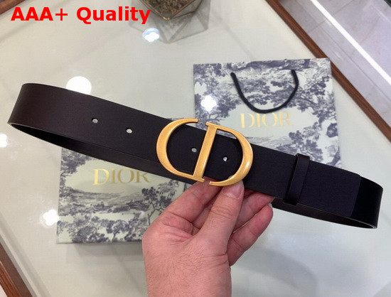 Dior 30 Montaigne Belt Black Smooth Calfskin 35mm Gold Buckle Replica