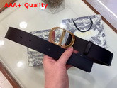 Dior 30 Montaigne Belt Black Smooth Calfskin 35mm Shiny Gold Buckle Replica