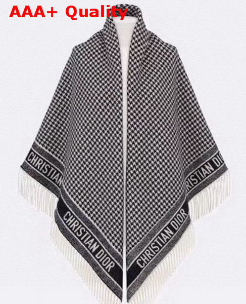 Dior 30 Montaigne Blanket Black and White Houndstooth Cashmere and Wool Replica