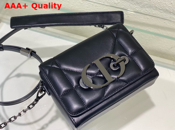 Dior 30 Montaigne Box Bag with Handle Black Maxicannage Lambskin Replica