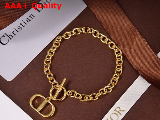 Dior 30 Montaigne Bracelet Antique Gold Finish Metal Replica