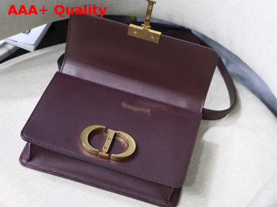 Dior 30 Montaigne Calfskin Bag in Burgundy Smooth Calfskin Replica