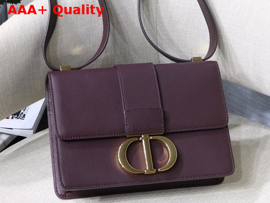 Dior 30 Montaigne Calfskin Bag in Burgundy Smooth Calfskin Replica