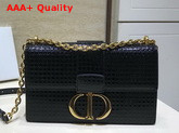 Dior 30 Montaigne Chain Bag Black Microcannage Calfskin Replica