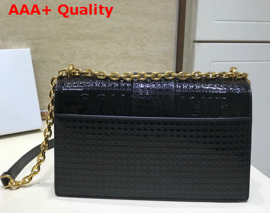 Dior 30 Montaigne Chain Bag Black Microcannage Calfskin Replica