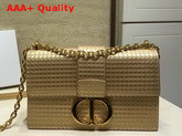 Dior 30 Montaigne Chain Bag Metallic Gold Microcannage Calfskin Replica
