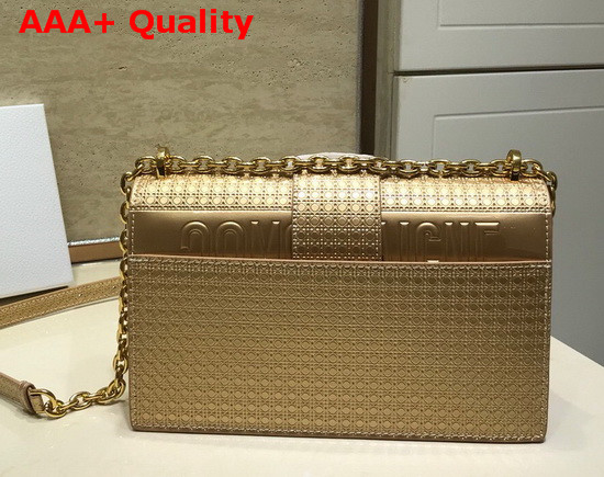 Dior 30 Montaigne Chain Bag Metallic Gold Microcannage Calfskin Replica
