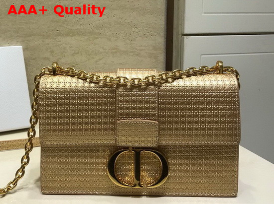 Dior 30 Montaigne Chain Bag Metallic Gold Microcannage Calfskin Replica