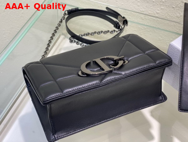Dior 30 Montaigne Chain Bag with Handle Black Maxicannage Lambskin Replica