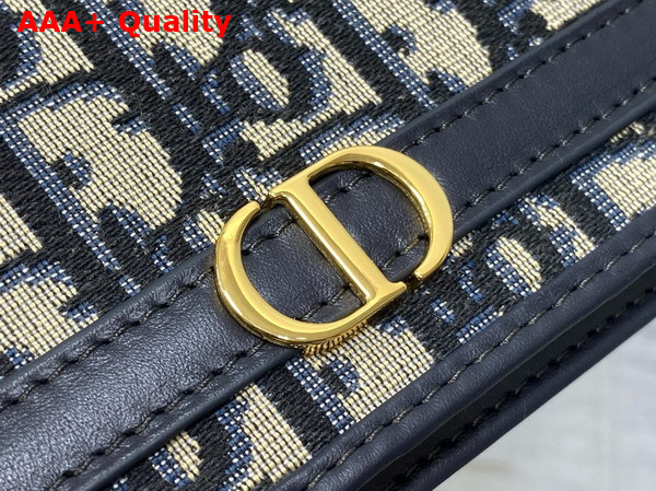 Dior 30 Montaigne Cigale Pouch with Chain Blue Dior Oblique Jacquard Replica