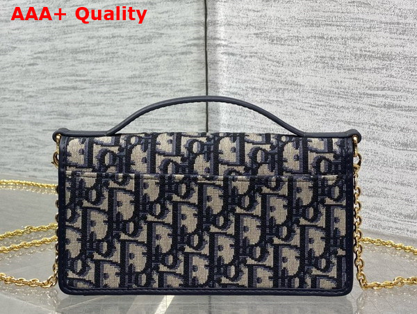 Dior 30 Montaigne Cigale Pouch with Chain Blue Dior Oblique Jacquard Replica