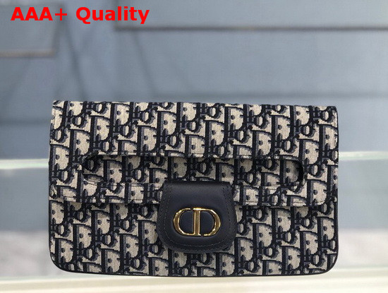 Dior 30 Montaigne Clutch in Blue Dior Oblique Jacquard Canvas Replica