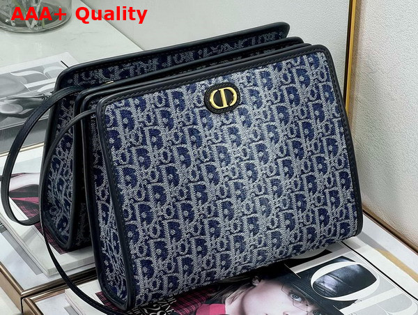 Dior 30 Montaigne Dea Pouch Blue Denim Dior Oblique Jacquard Replica