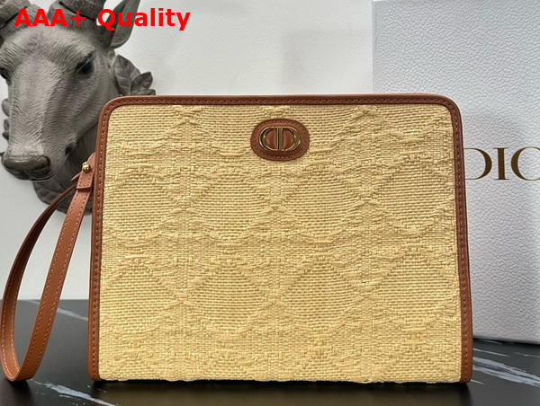 Dior 30 Montaigne Dea Pouch Natural Cannage Raffia Replica